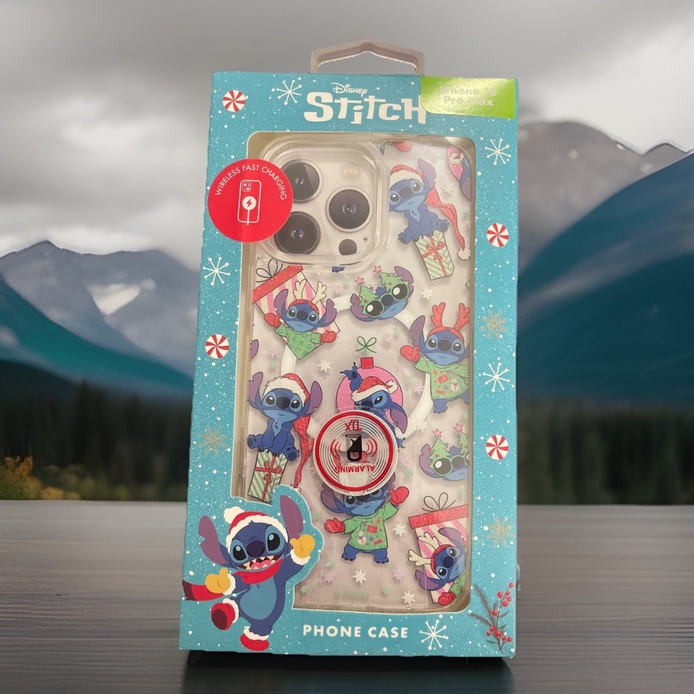 NIB Disney Stitch Christmas Present Santa Phone Apple iPhone Case 16 Pro Max‎